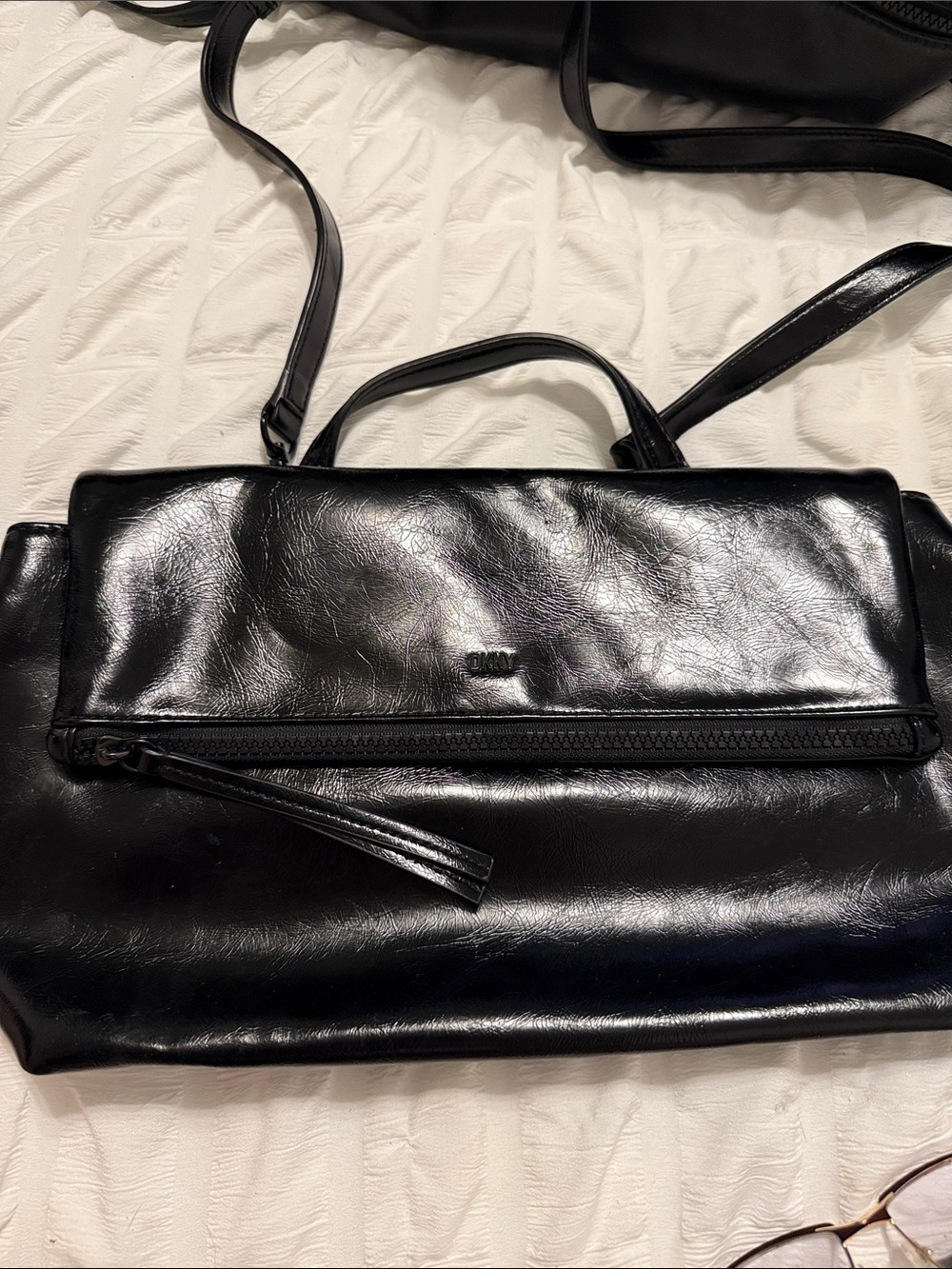 Classic Black Womens Leather Shoulder Bag